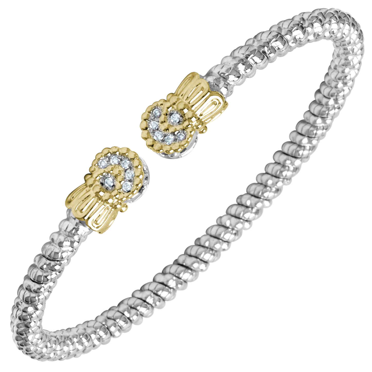 Buy Vahan Bracelets | Sterling Silver & 14K Gold | 0.09cttw Diamonds | 3mm Width | Shop Avonlea Jewelry only at Avonlea Jewelry.