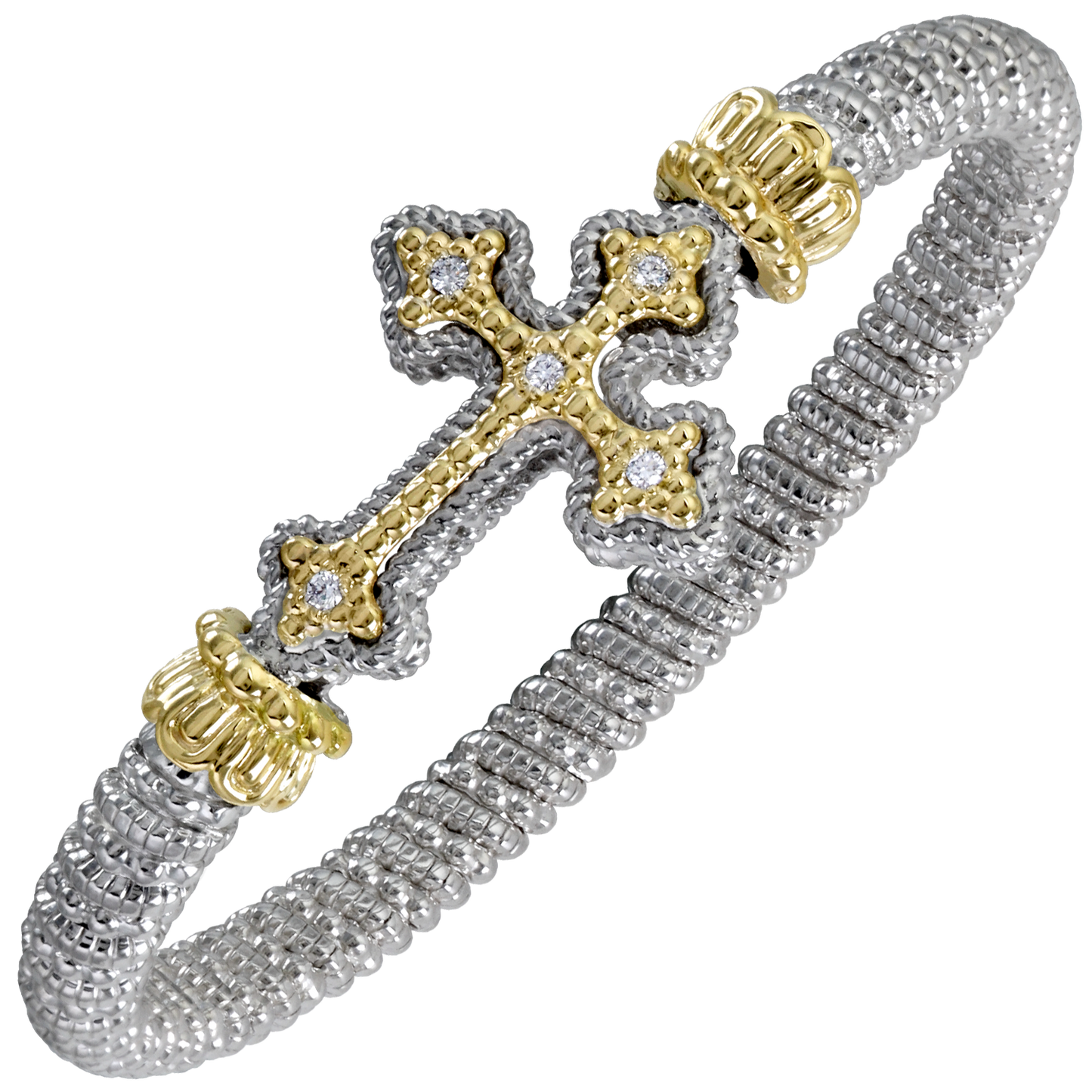 Buy VAHAN Sterling Silver & 14K Gold - 0.10cttw Diamonds - 6 mm Width | Shop Avonlea Jewelry only at Avonlea Jewelry.