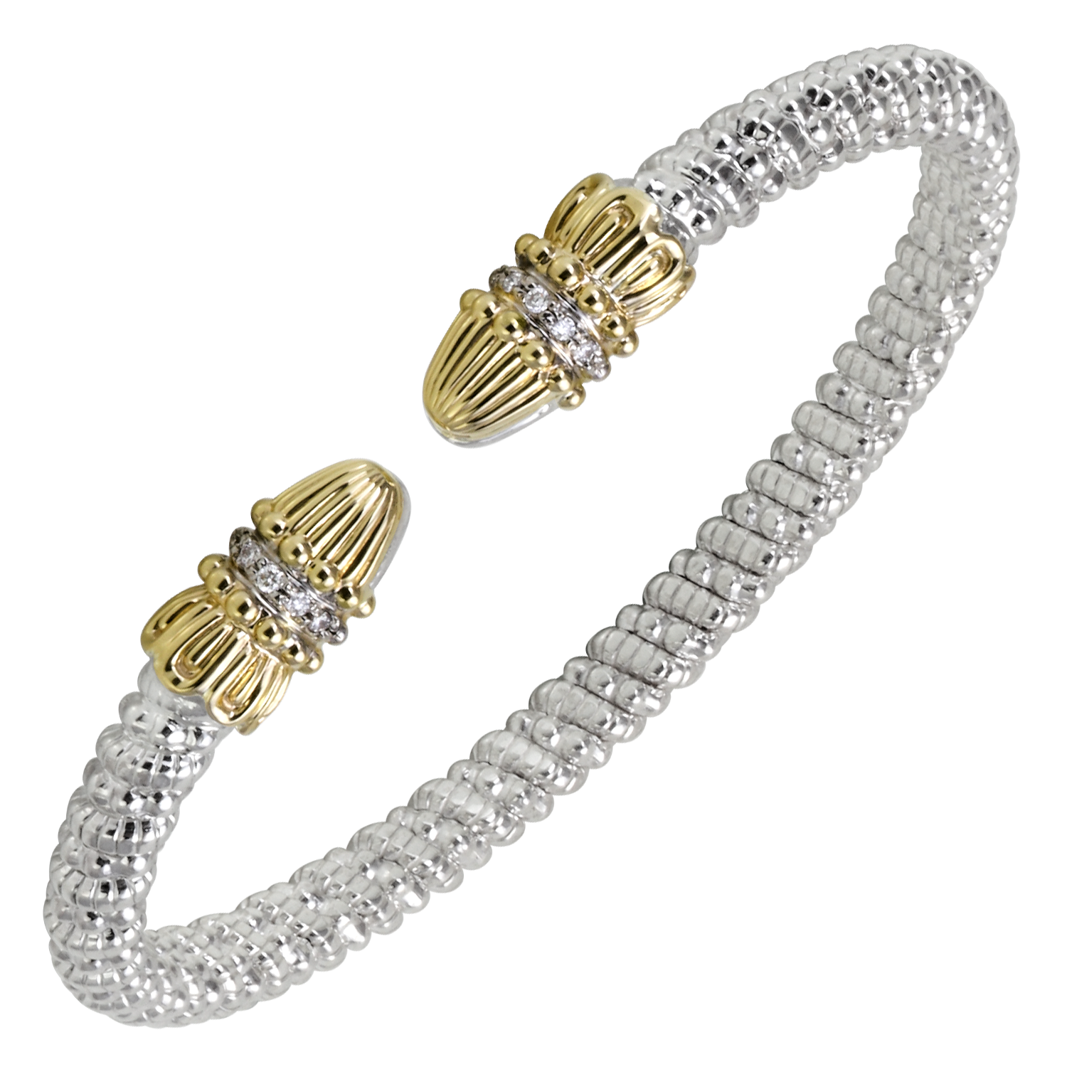 Buy Vahan Bracelets | Sterling Silver & 14K Gold | 0.08cttw Diamonds | 4mm Width | Shop Avonlea Jewelry only at Avonlea Jewelry.