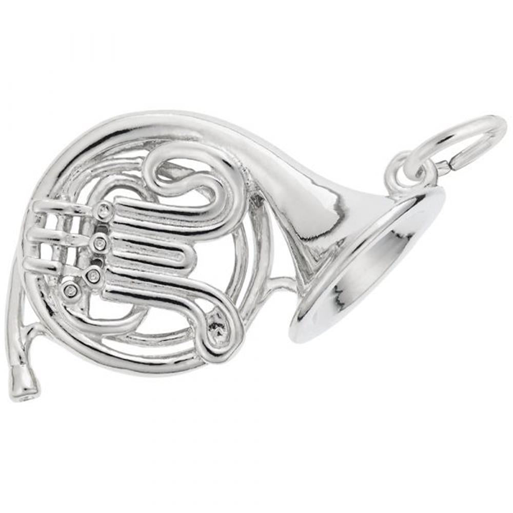 French Horn Charm / Sterling Silver