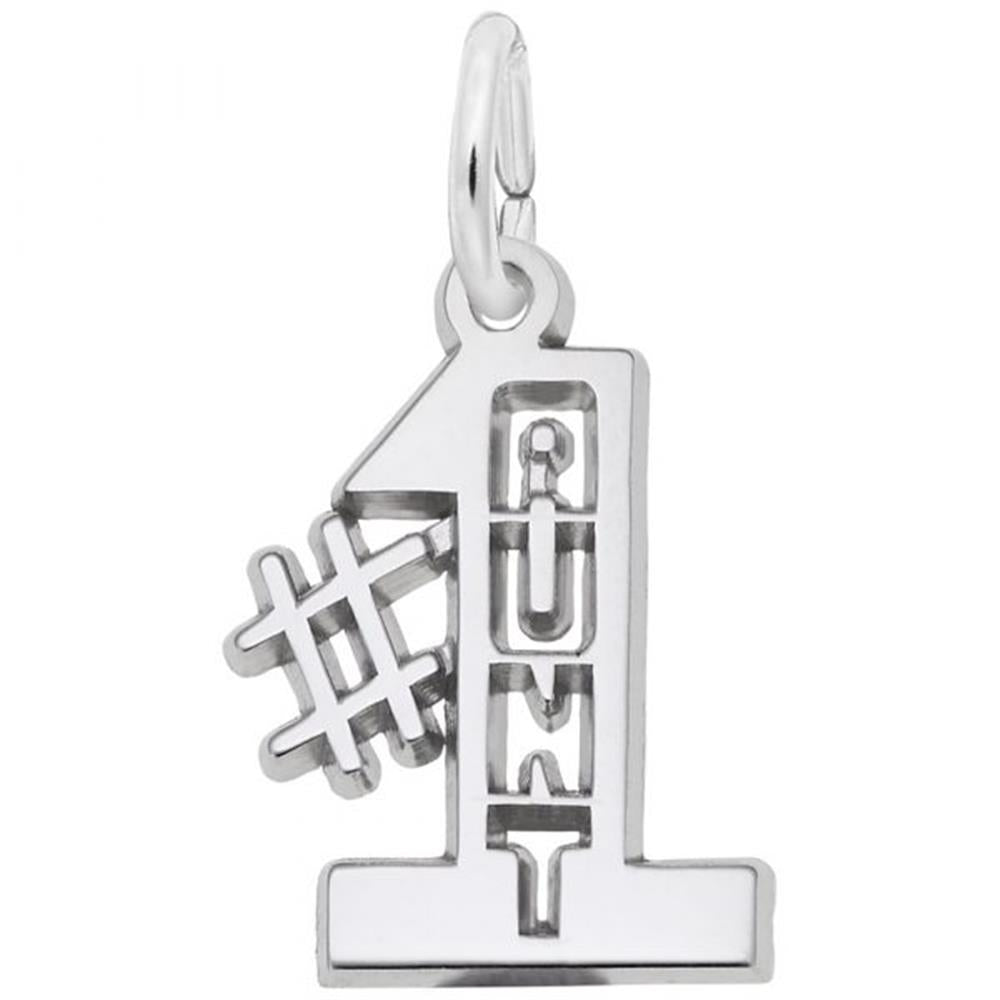 Number 1 Aunt Charm / Sterling Silver