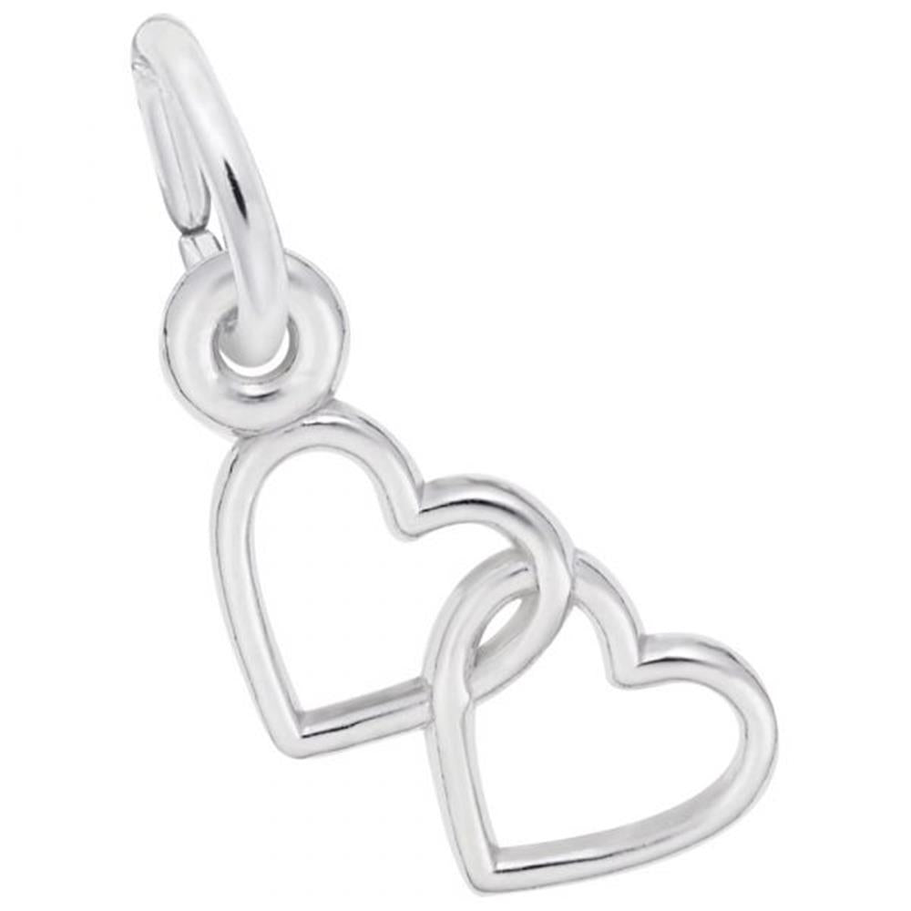 Two Hearts Charm / Sterling Silver