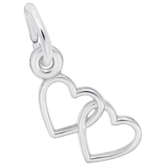 Two Hearts Charm / Sterling Silver