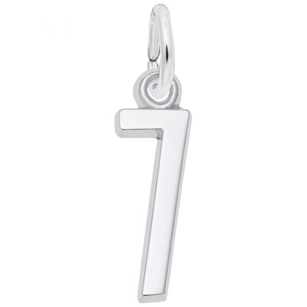 Number 7 Charm / Sterling Silver
