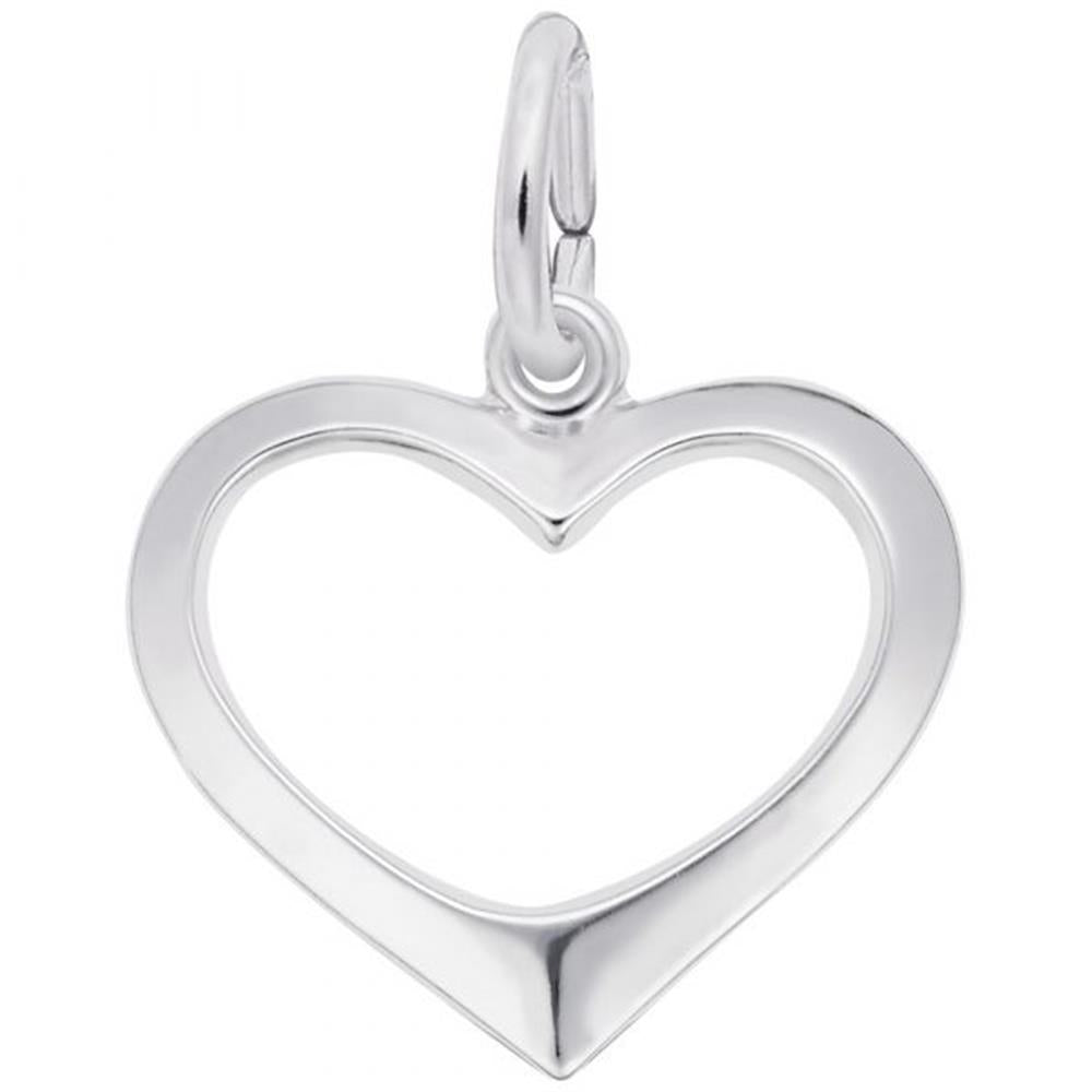 Open Heart Charm / Sterling Silver
