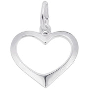Open Heart Charm / Sterling Silver