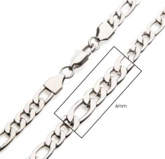 6mm Steel Figaro Chain | 20" | INOX