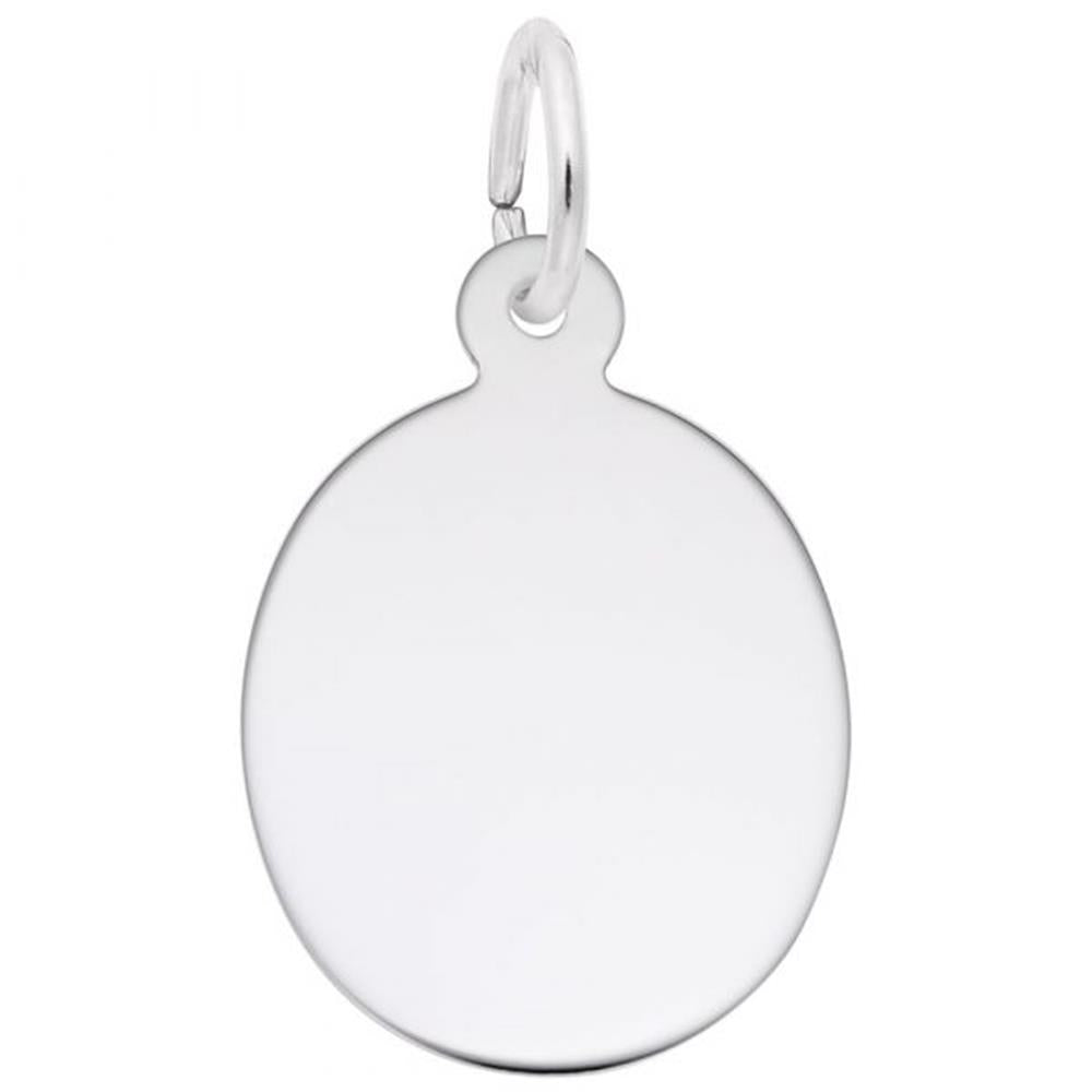 Oval Disc Charm / Sterling Silver
