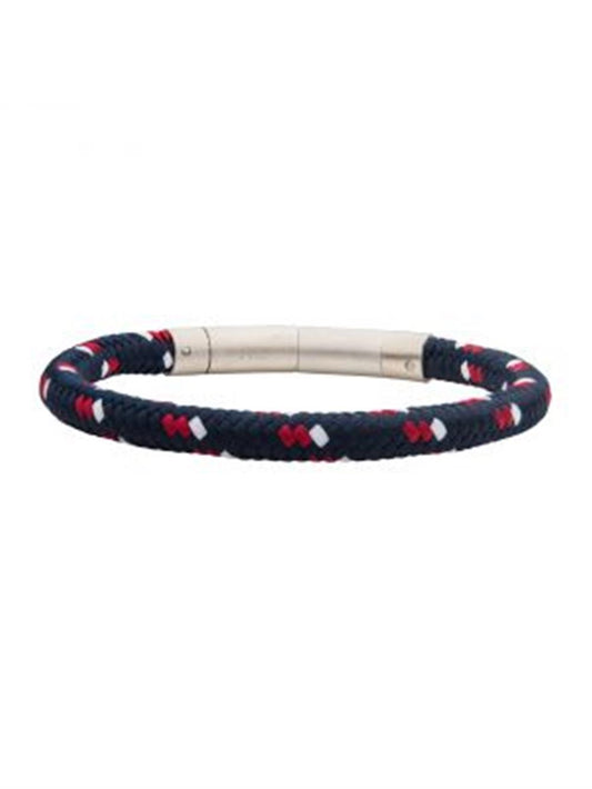 6mm Blue, White and Red Nylon Cord Bracelet. Length: 8-8.5" | INOX