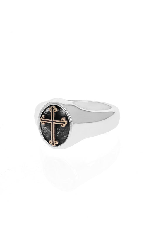 Traditional Cross Silver Ring