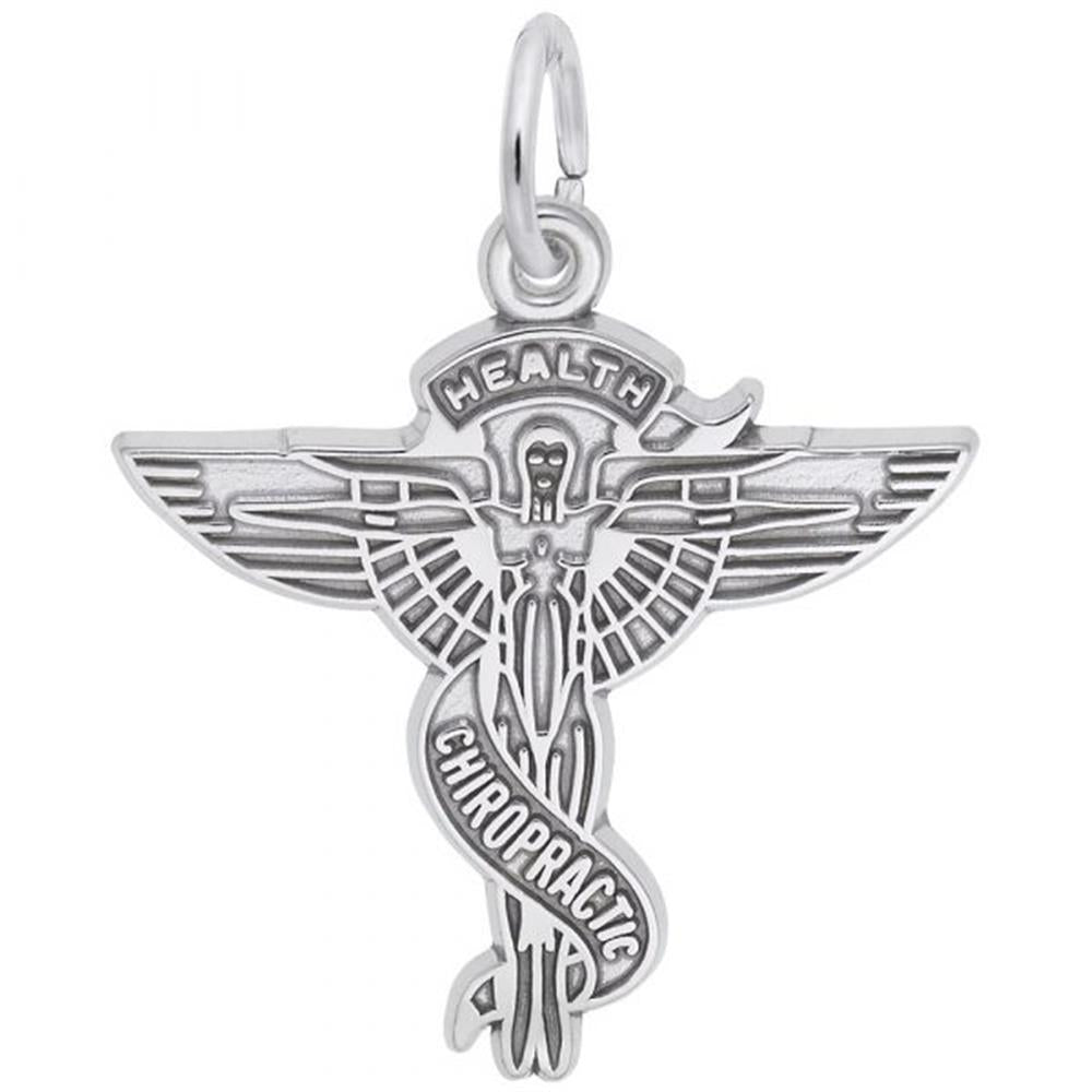 Chiropractor Caduceus Charm / Sterling Silver