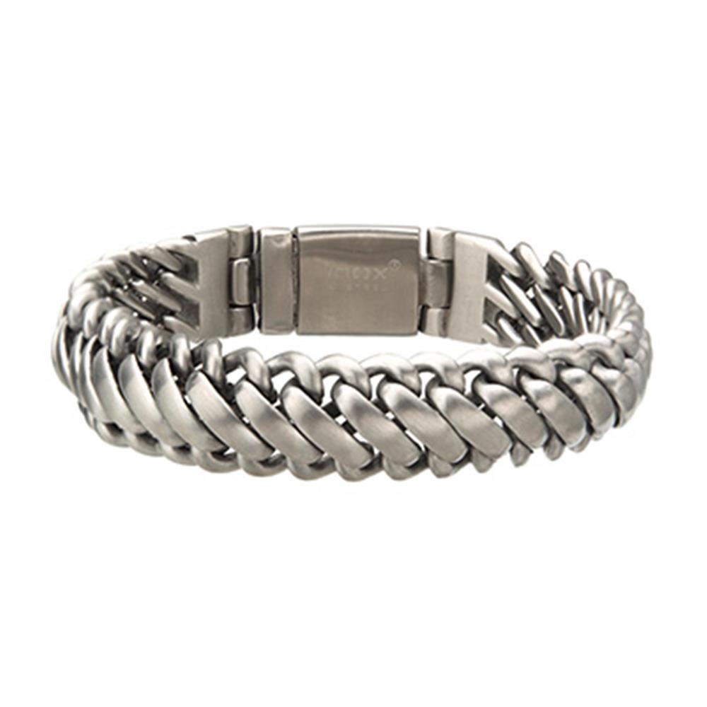 Matte Stainless Steel Big Double Chain Bracelet | INOX