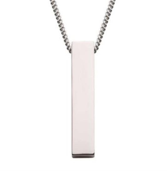 The Monolith Engravable Pendant with Chain | INOX