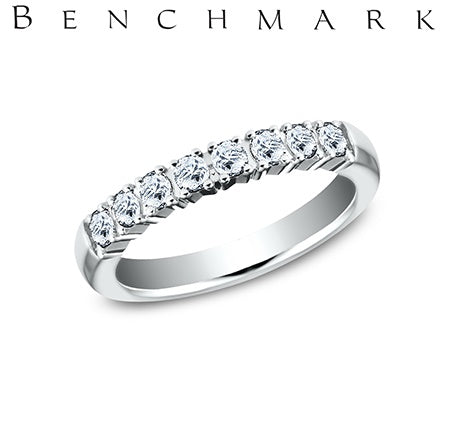 14K White Gold .32cts Round Cut Diamond Anniversary Band | Benchmark Rings