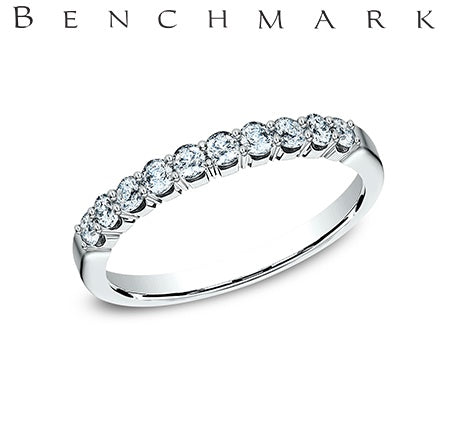 14K White Gold .4000ctw Round Cut Diamond Anniversary Band | Benchmark Rings