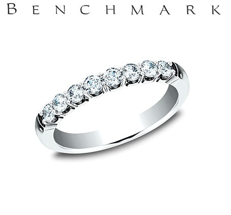 14K White Gold .4800ctw Round Cut Diamond Anniversary Band | Benchmark Rings
