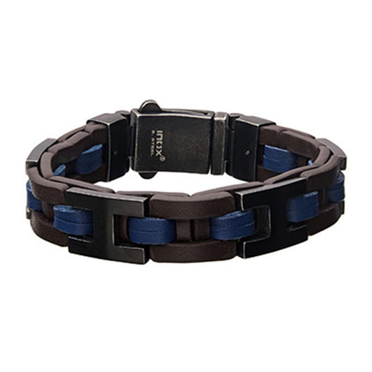 Men'S Stainless Steel Brown Bracelet | INOX