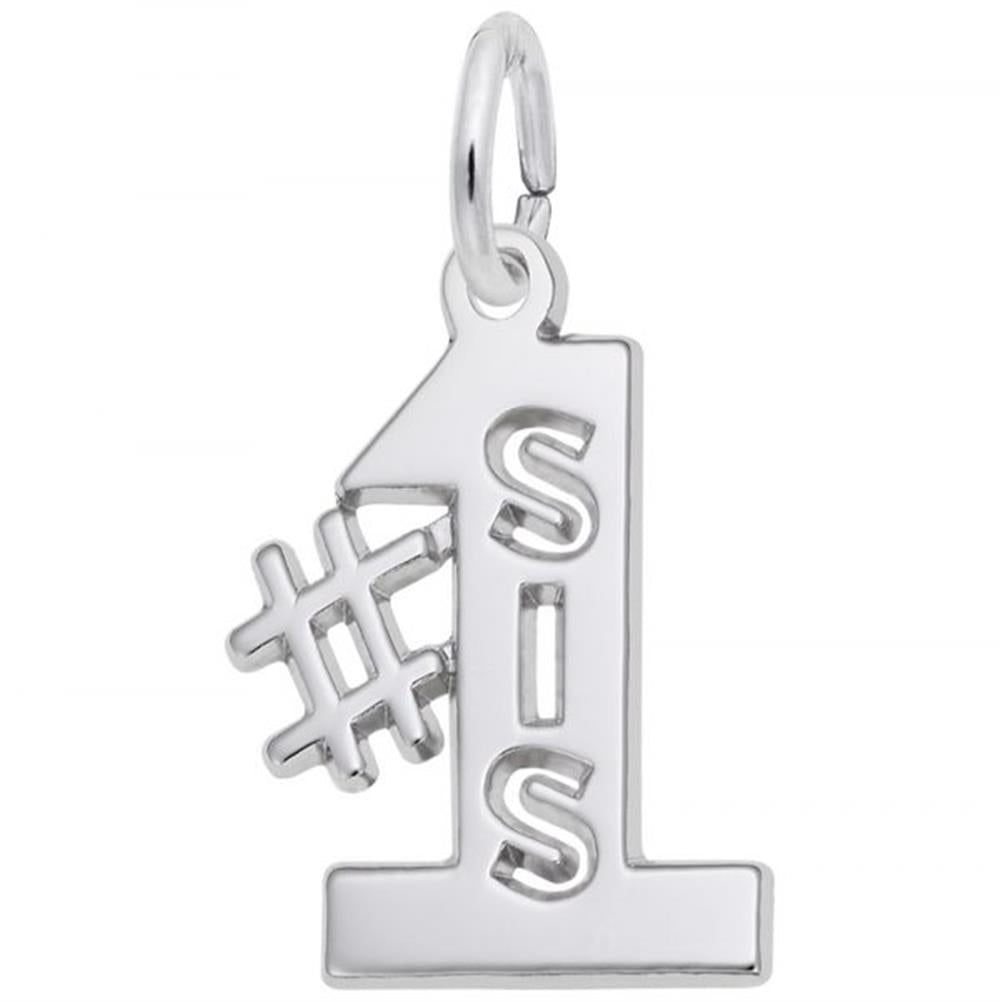 Number 1 Sister - Sterling Silver Charm