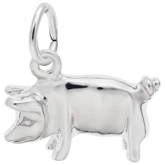 Pig Charm / Sterling Silver