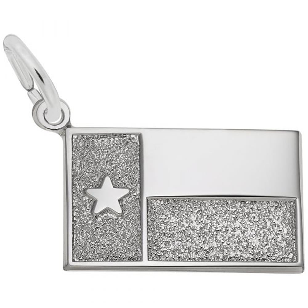 Texas Flag Charm / Sterling Silver