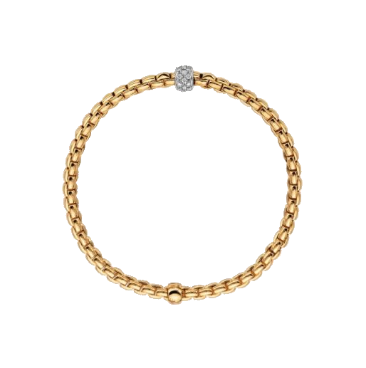 18K Gold Flex'It Bracelet with Diamond Pave' | Eka Collection | FOPE