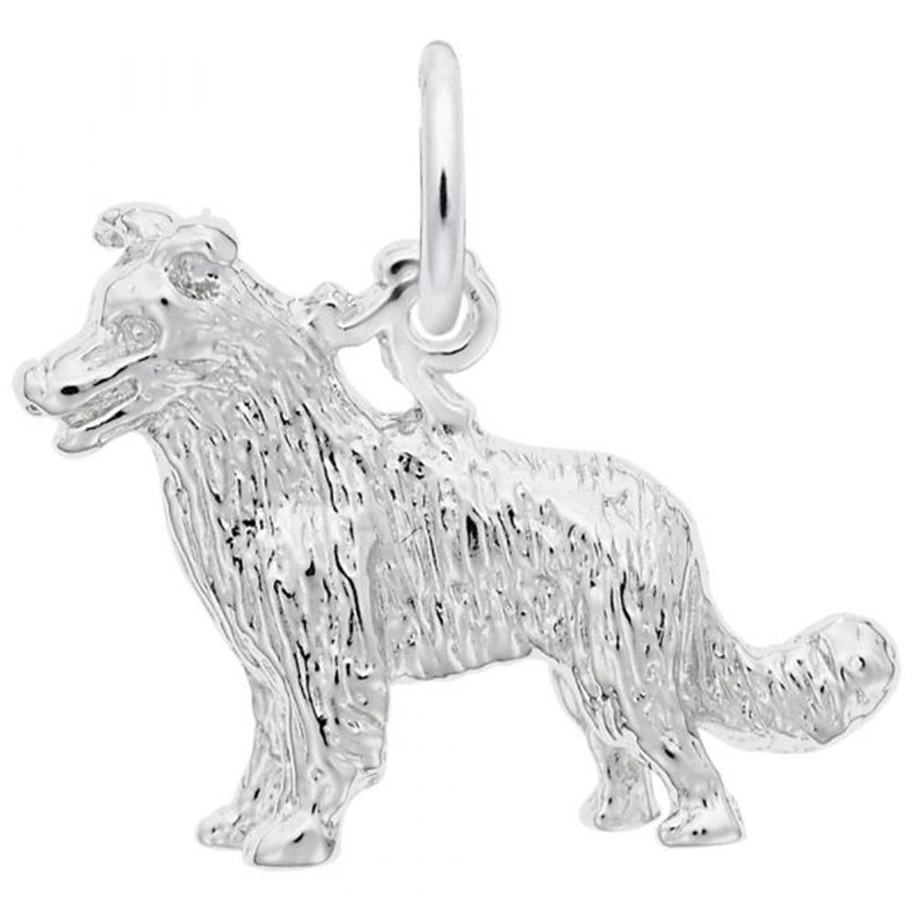 Border Collie 3D Dog Charm / Sterling Silver