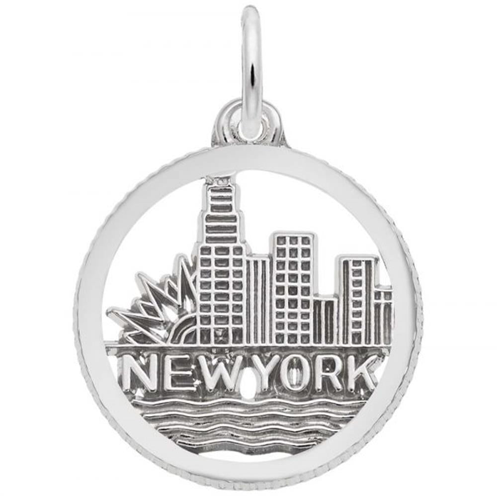 New York Skyline Charm / Sterling Silver
