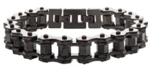 Black Plated Bike Chain Bracelet | INOX