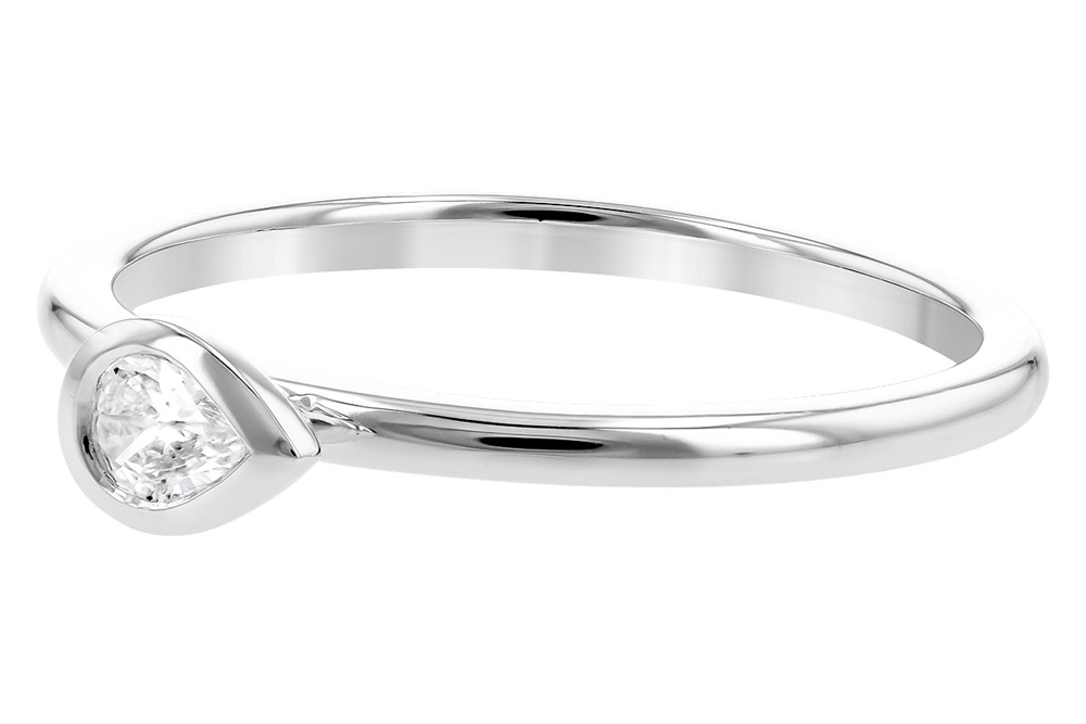 14K Solitaire Ring with Pear-Shape Diamond