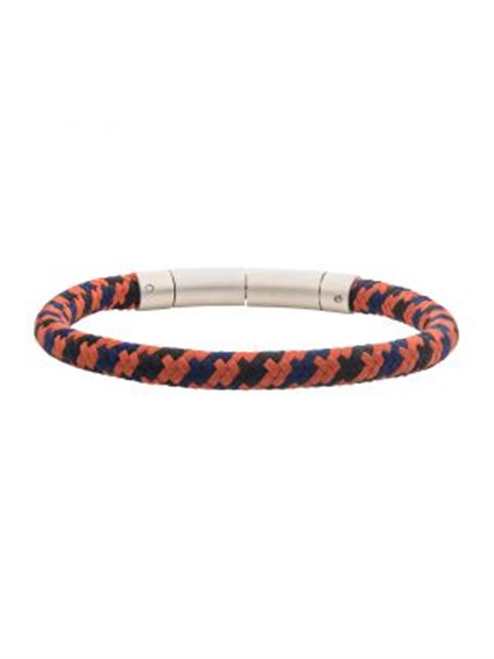 6mm Burnt Orange, Blue and Black Nylon Cord Bracelet. Length: 8.5-8" | INOX