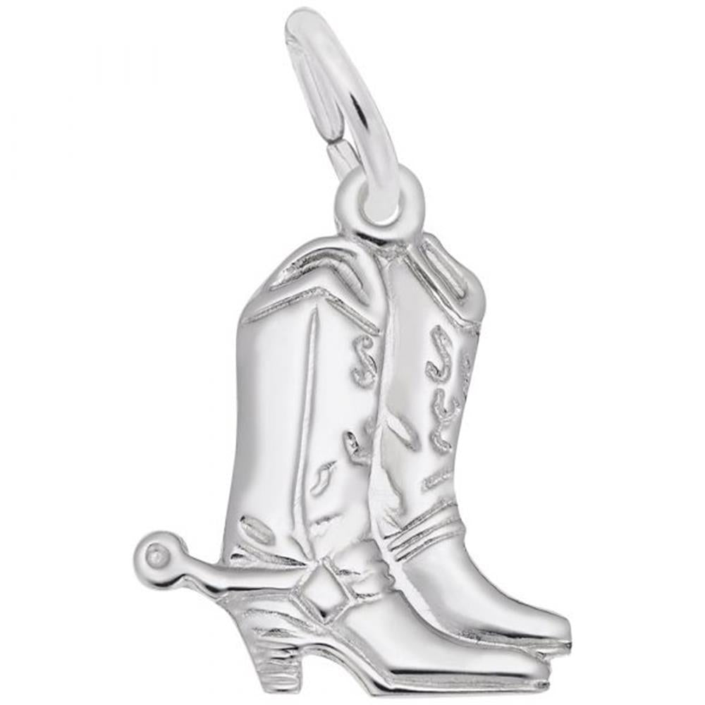 Cowboy Boots Charm / Sterling Silver