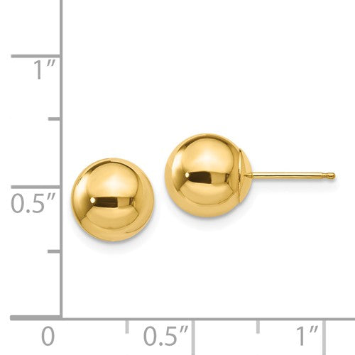 8mm gold ball earrings