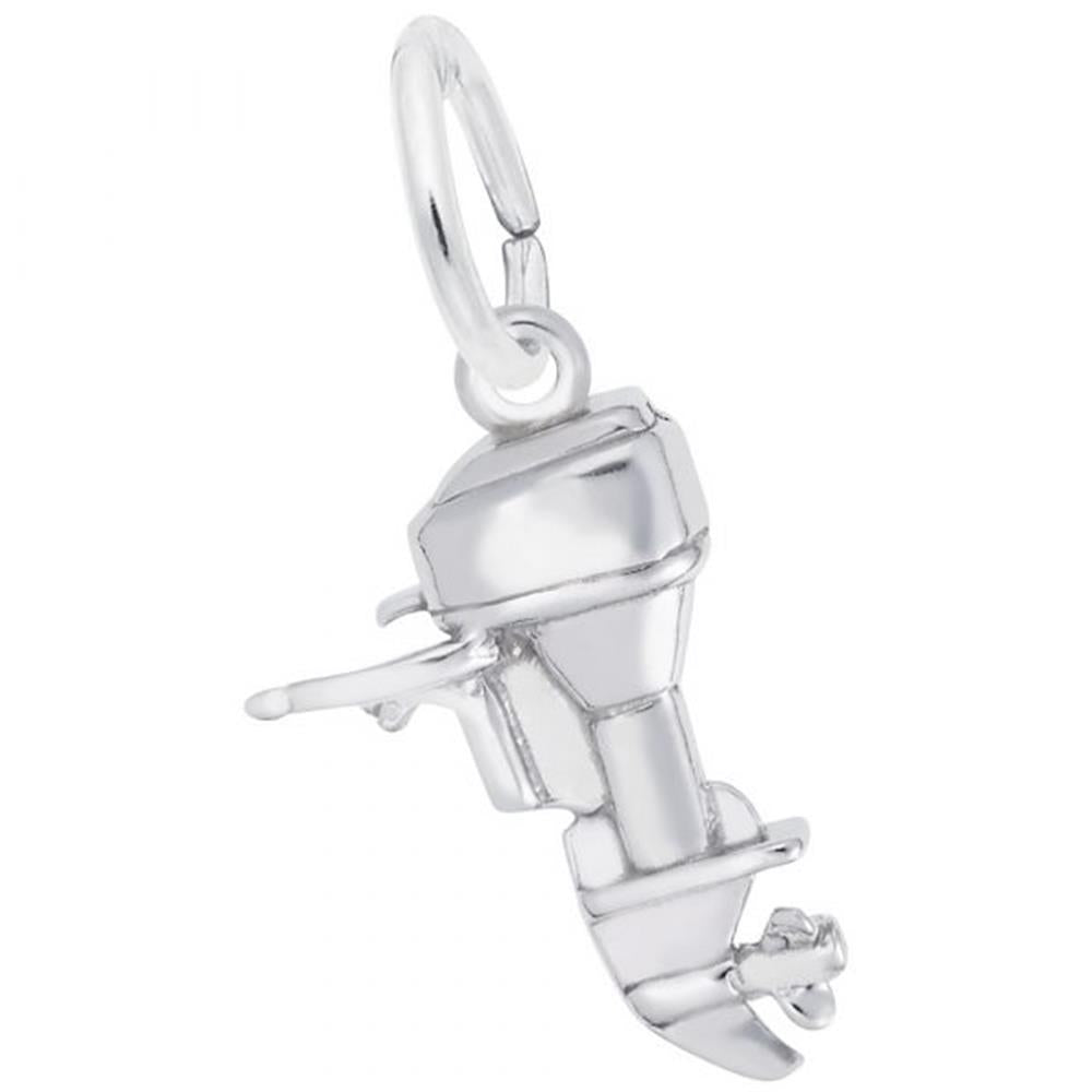 Outboard Boat Motor Charm / Sterling Silver