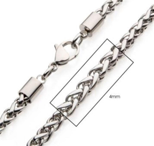 4mm Steel Wheat Chain Necklace | 22" | INOX