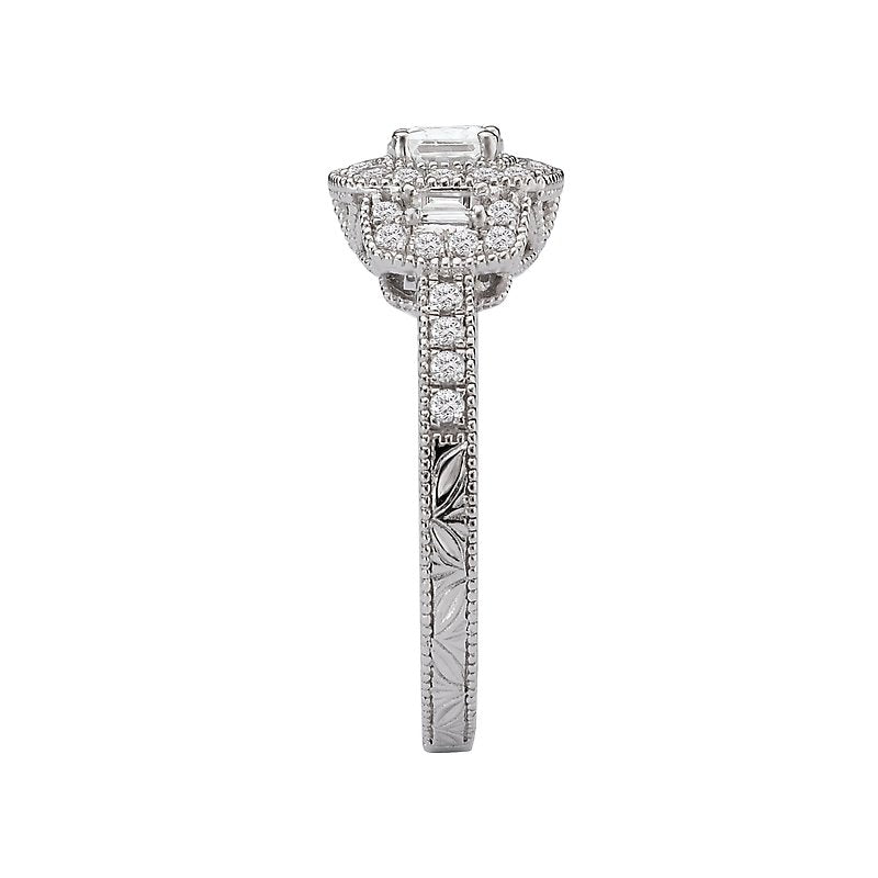 Romance Bridal Vintage Style Diamond Ring with 0.75 Carats