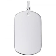 Engravable Dog Tag Charm / Sterling Silver