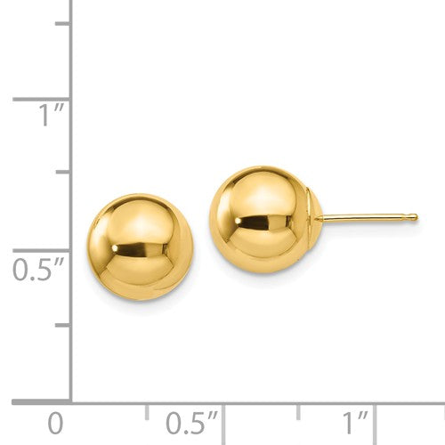 9mm gold ball earrings