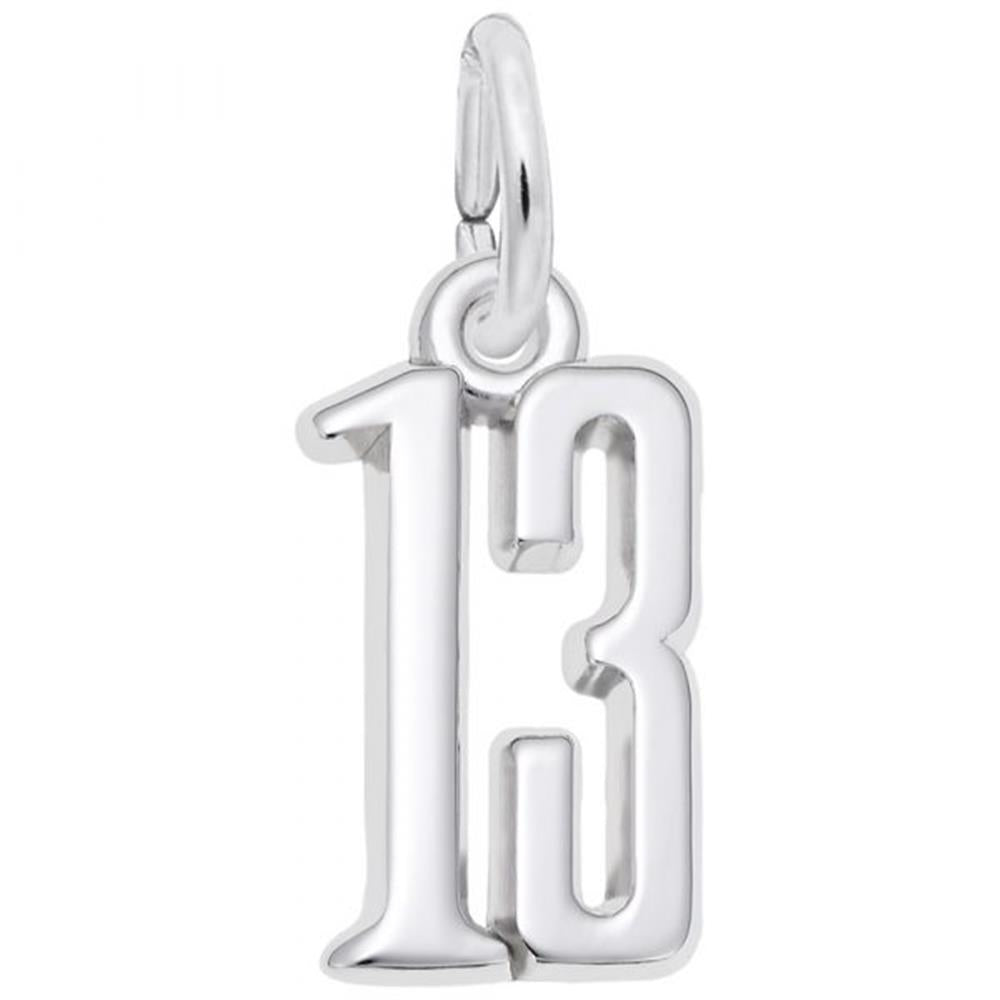 Number 13 Charm / Sterling Silver