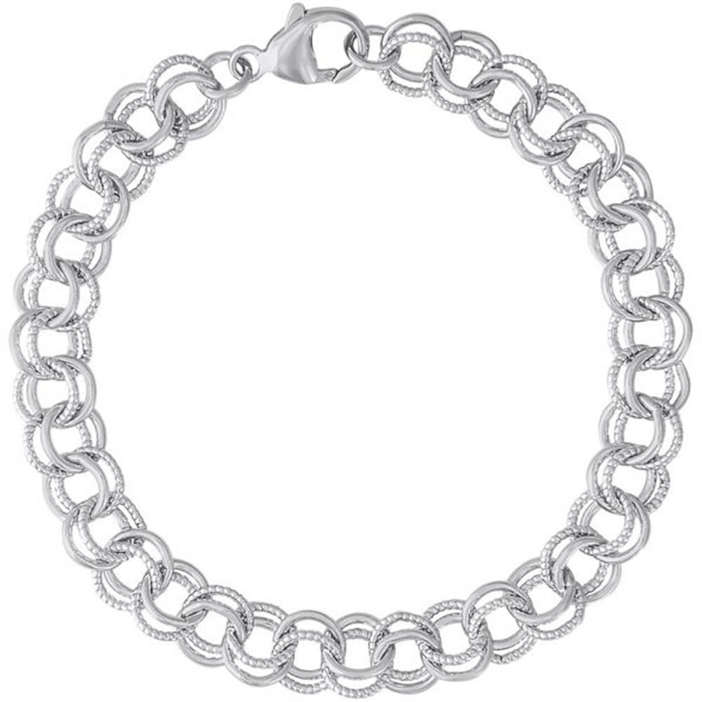 Twisted Cable Double Link Classic Bracelet / Sterling Silver Bracelet