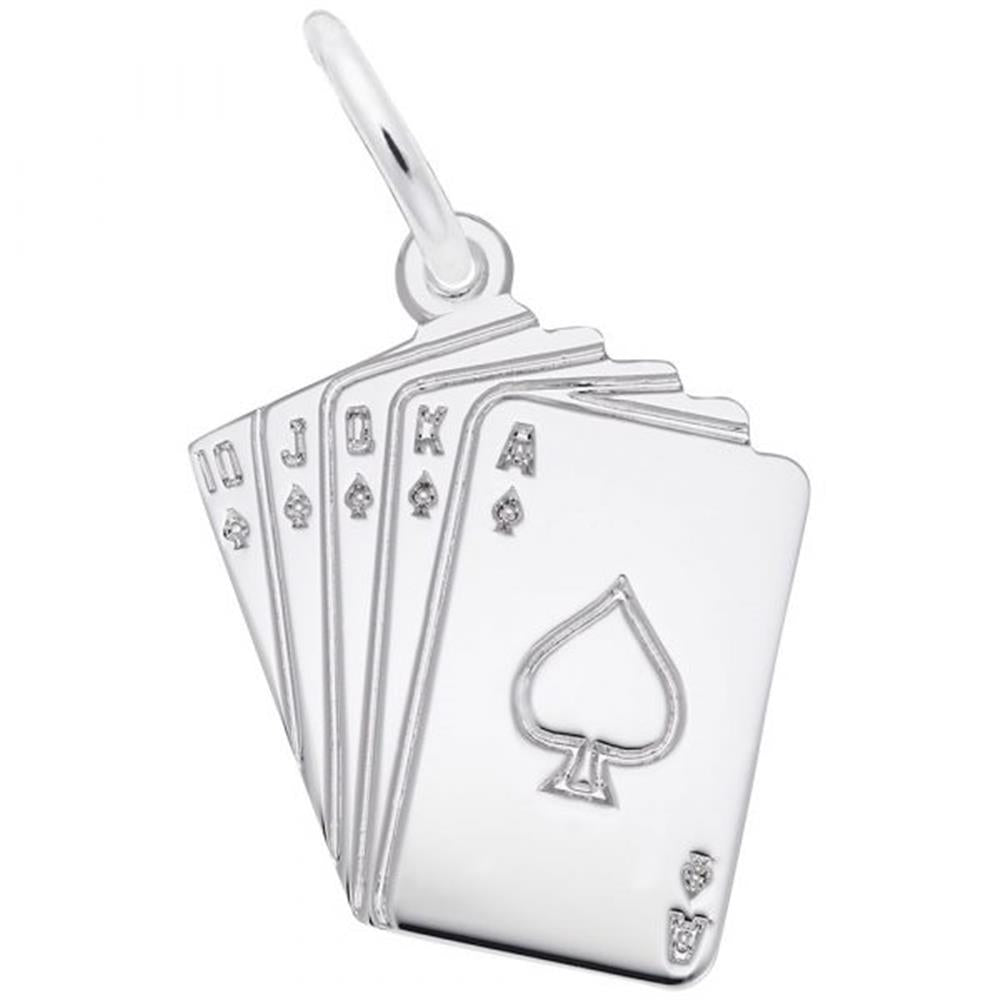 Royal Flush Cards Charm / Sterling Silver