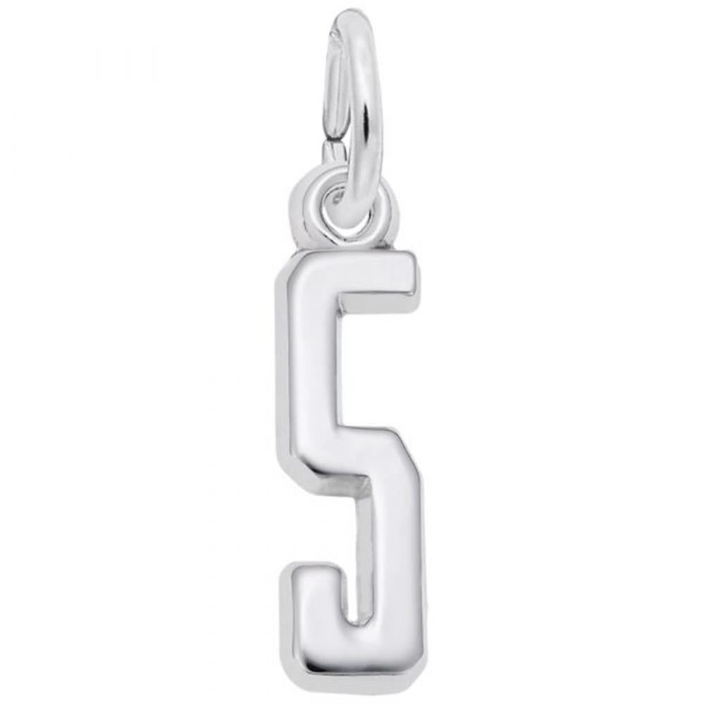 Number 5 Charm / Sterling Silver