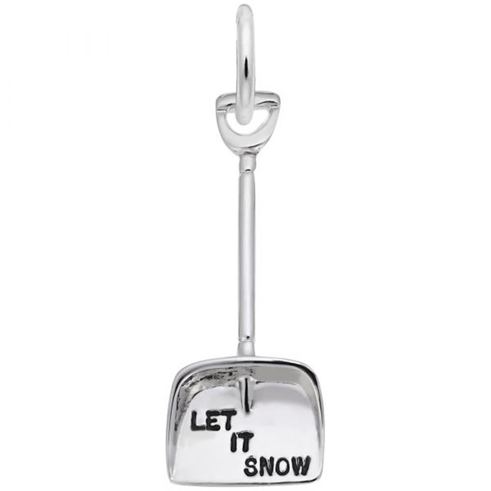 Let It Snow Shovel Charm / Sterling Silver