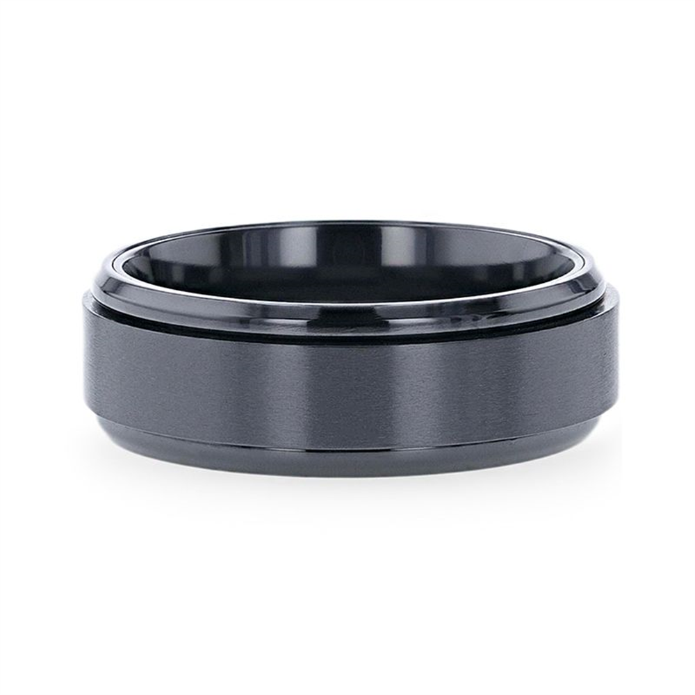 PHANTOM Black Titanium Spinner Ring, 8mm