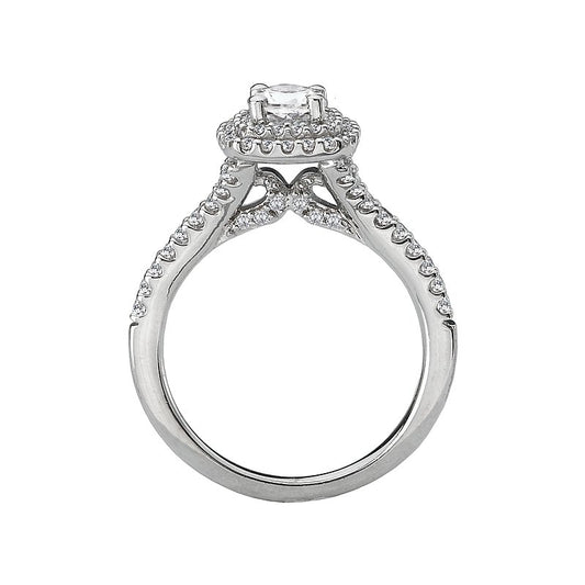 Romance Bridal Diamond Halo Ring with 0.88 Carats