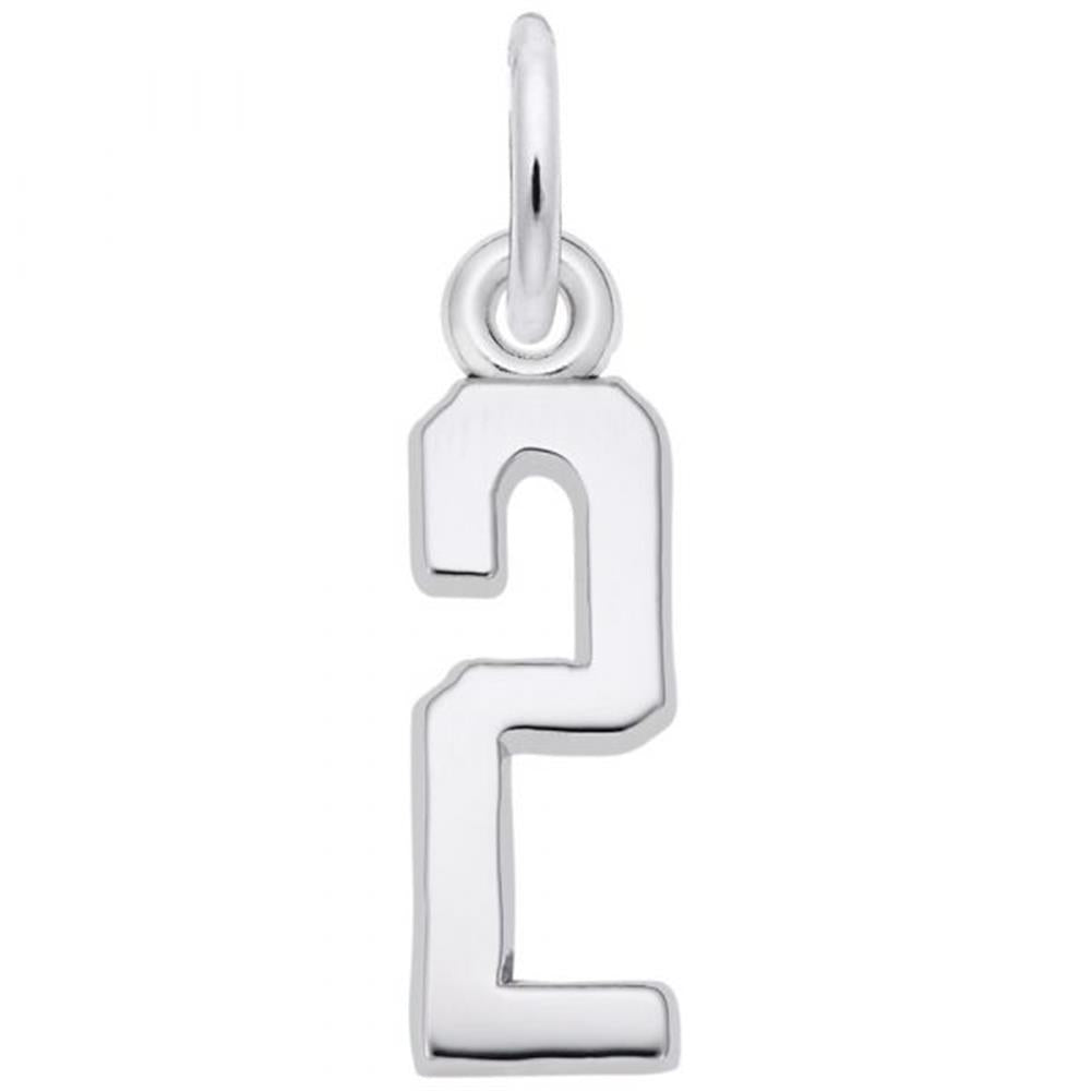 Number 2 Charm / Sterling Silver