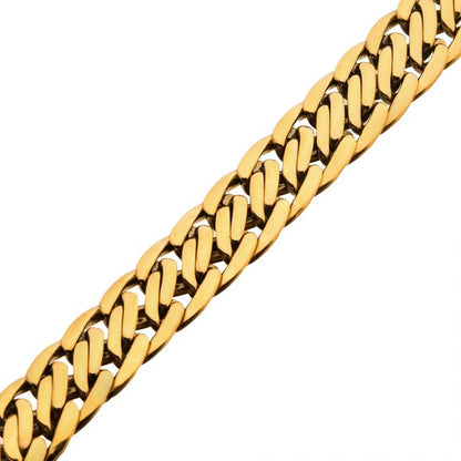 Stainless Steel Gold Plated Double Helix Chain Bracelet | INOX