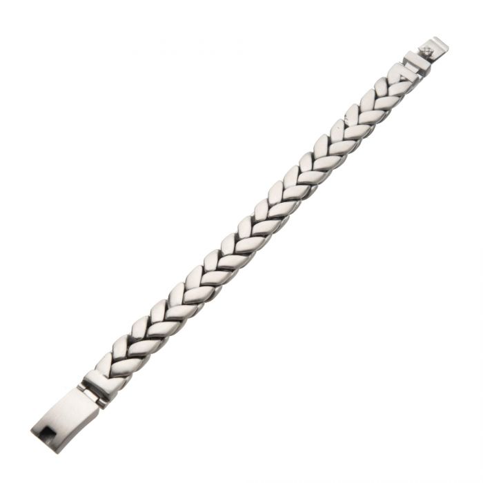 Matte Stainless Steel Big Double Spiga Chain Bracelet | INOX