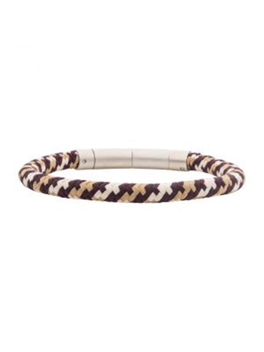 6mm Brown, Beige and Dark Brown Nylon Cord Bracelet. Length: 8.5-8" | INOX