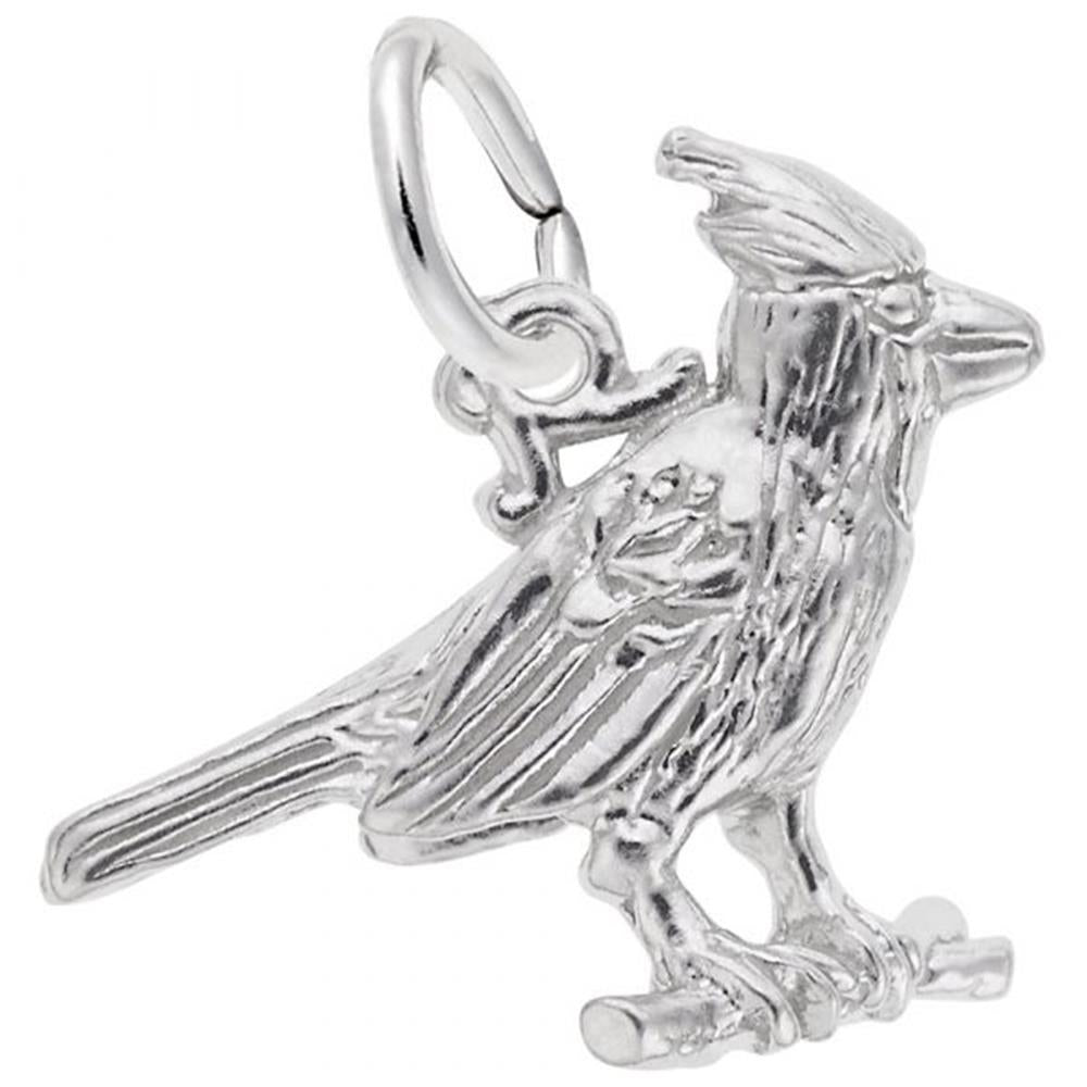 Cardinal Bird 3D Charm / Sterling Silver