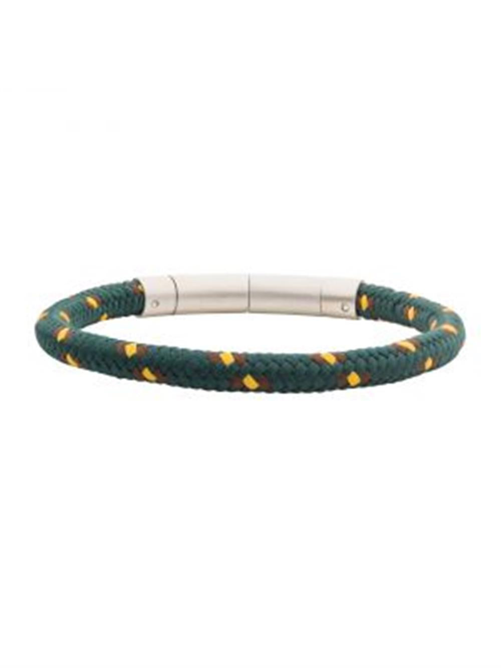 6mm Green, Brown and Yellow Nylon Cord Bracelet. Length: 8.5-8" | INOX
